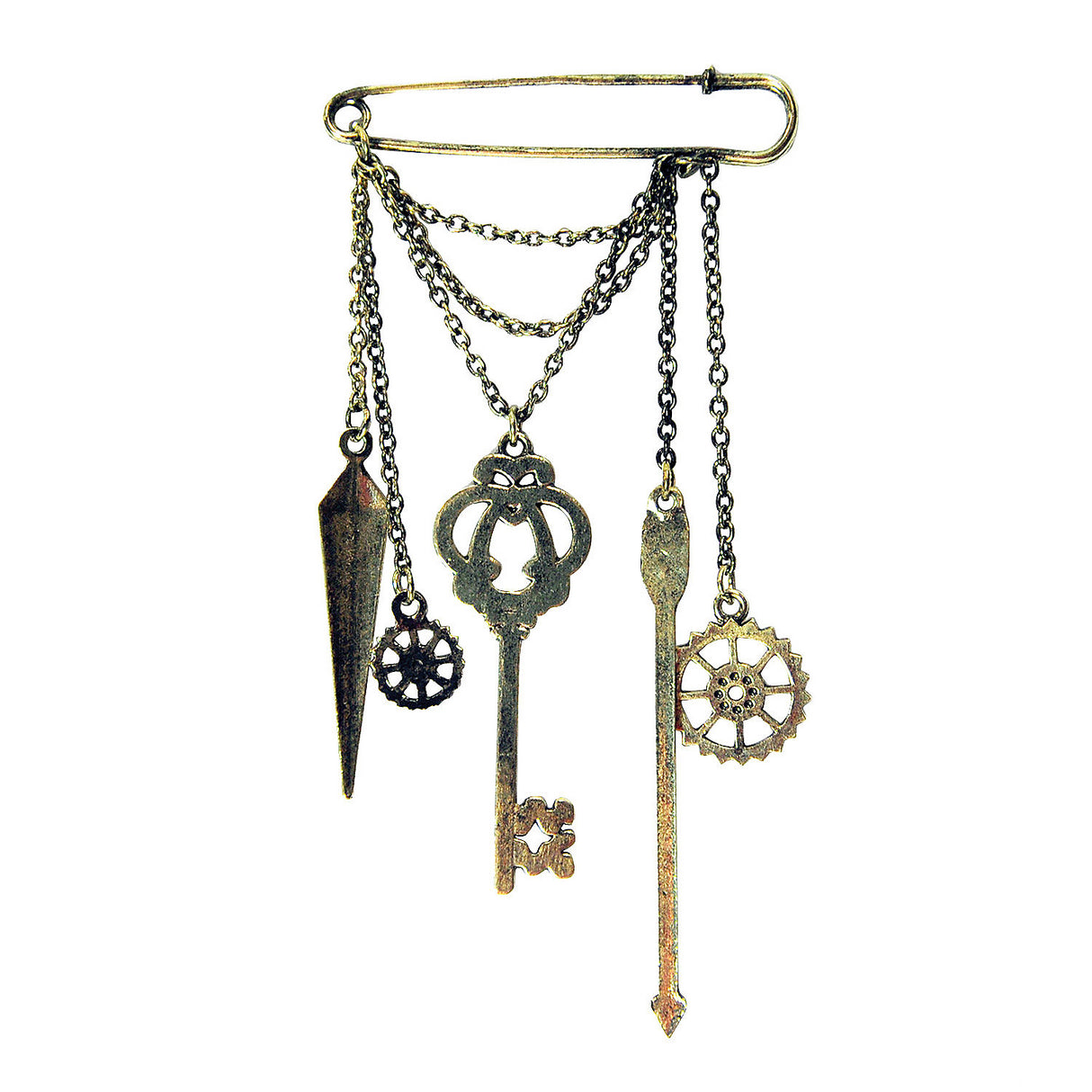 Stylish Oversized Pin Drape with Icons for Steampunk Themed Costumes and Unique DIY Ensembles