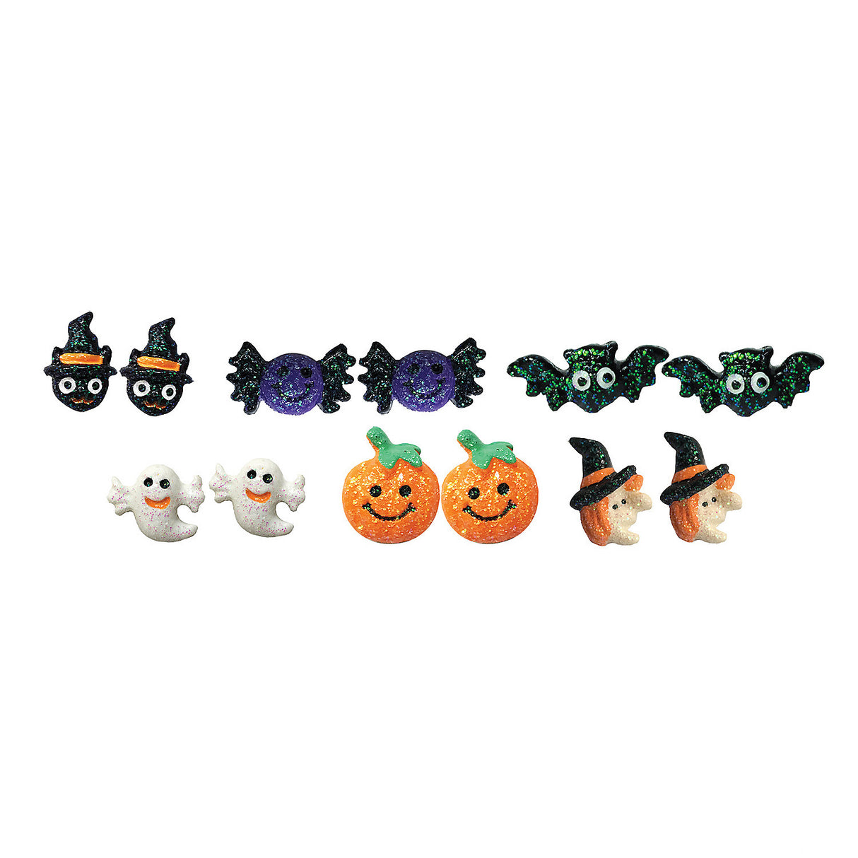 Glittery Halloween Earring Set for Costume Parties and Spooky Celebrations
