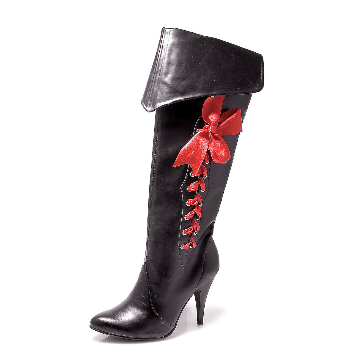 Authentic Pirate Boots With Red Ribbon for Costume Parties Halloween Events and Themed Dress Up