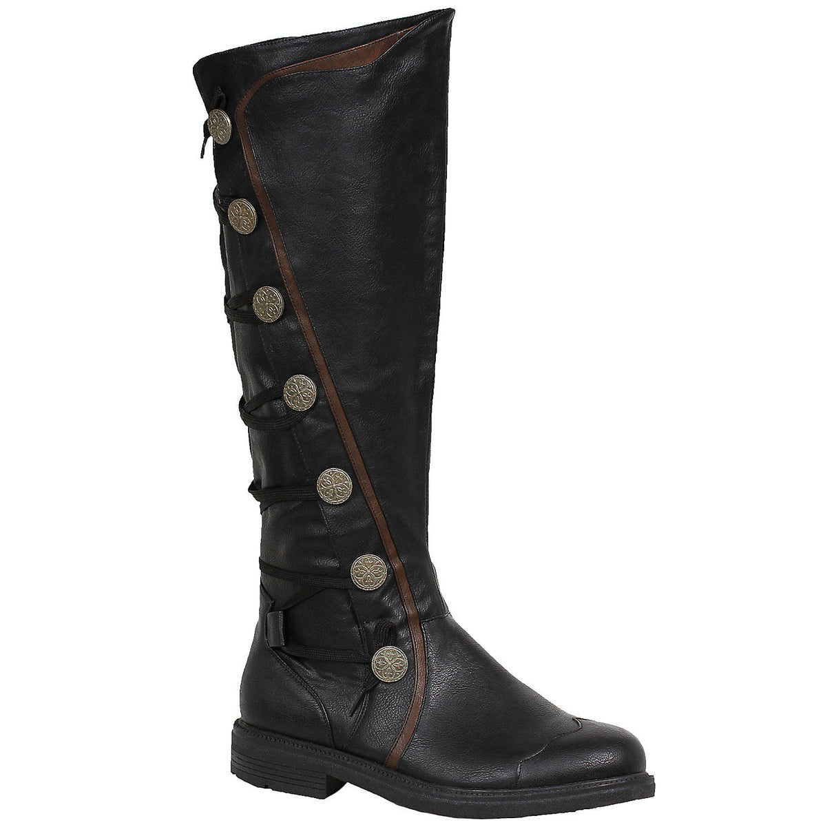 Fresco Boots Black for Pirate Renaissance Costumes Halloween and Historical Themed Events