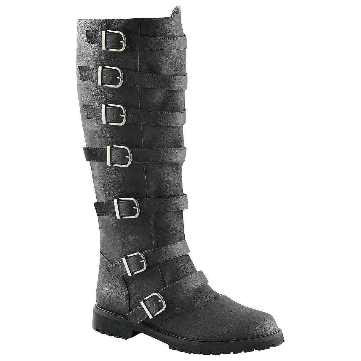 Men's Multi-Buckled Strap Knee High Boots for Historical Costumes and Renaissance Events