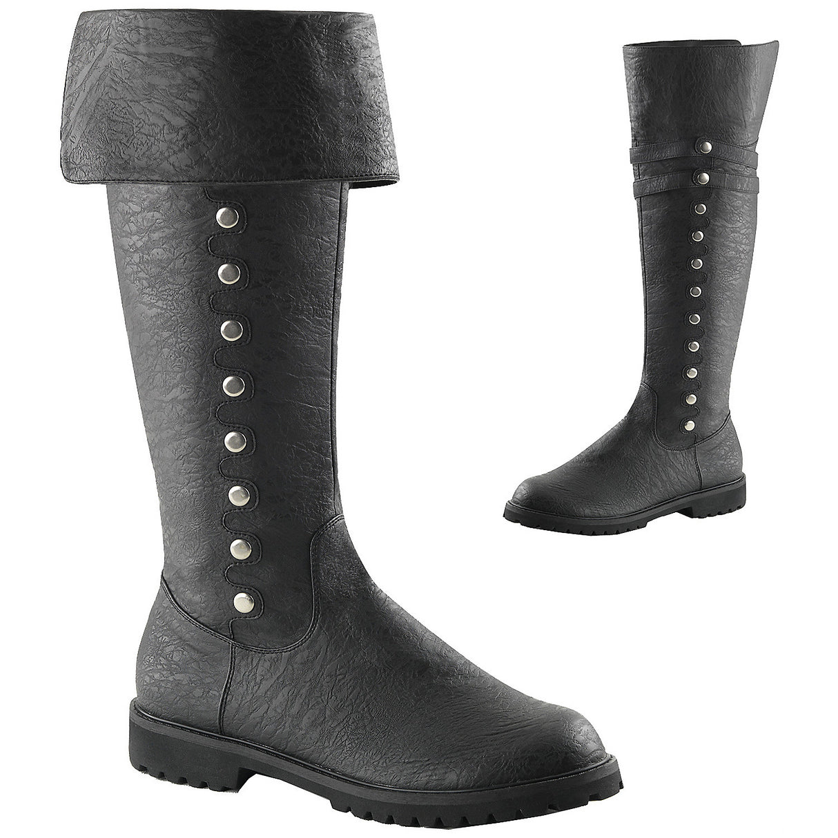 Stylish Gotham 120 Black Knee High Boots for Men Perfect for Costumes and Parties