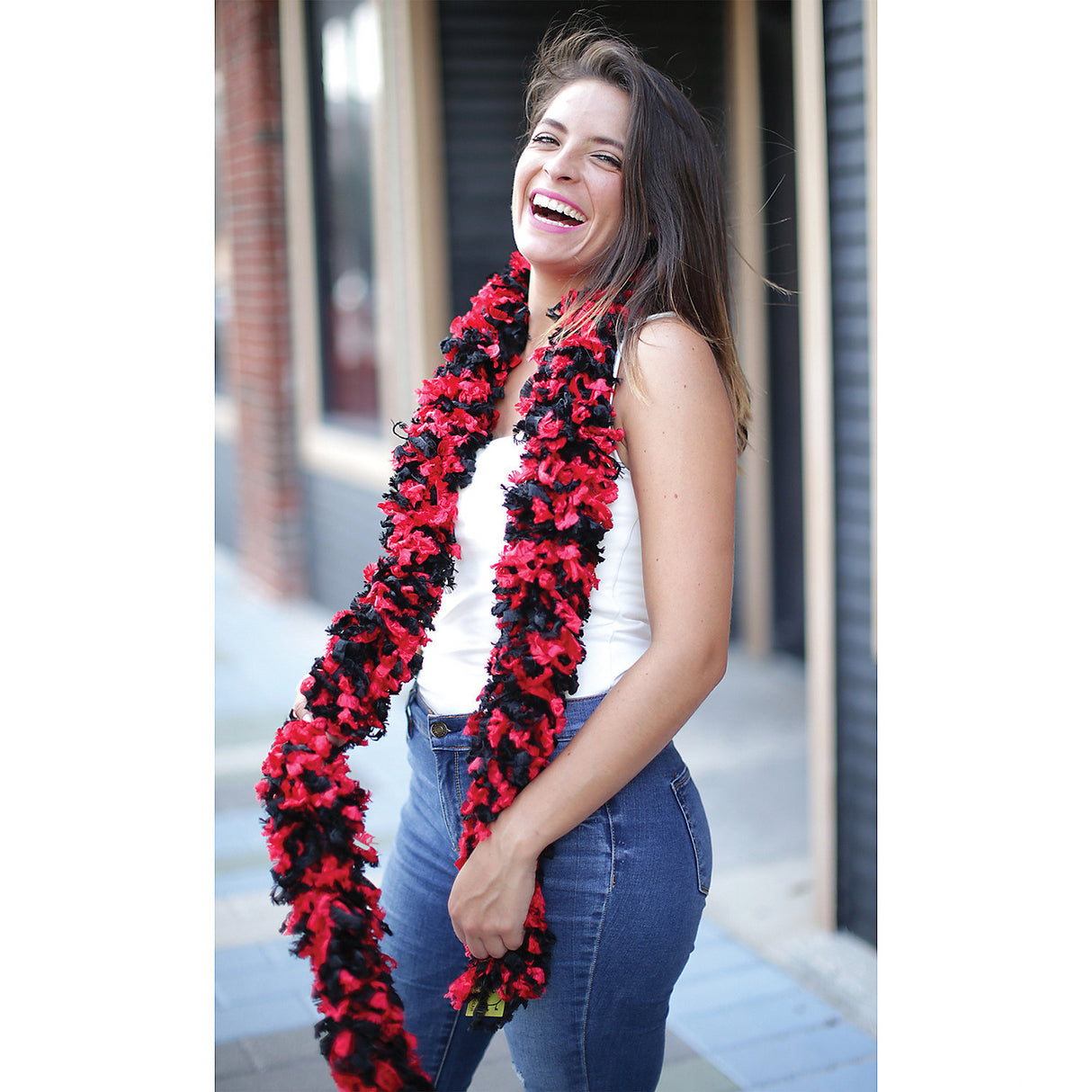 Stylish Boa Featherless Black Red for Halloween Parties and Costumes