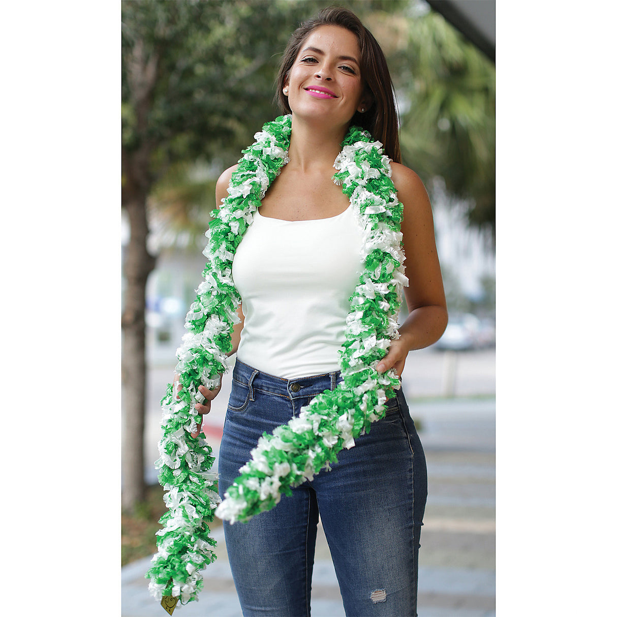 Premium Boa Featherless St Pat Green W for Fashion Accessory Party Events and Themed Celebrations