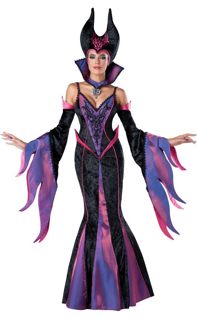 Elegant Women's Dark Sorceress Costume for Halloween Parties Themed Events and Costume Gatherings