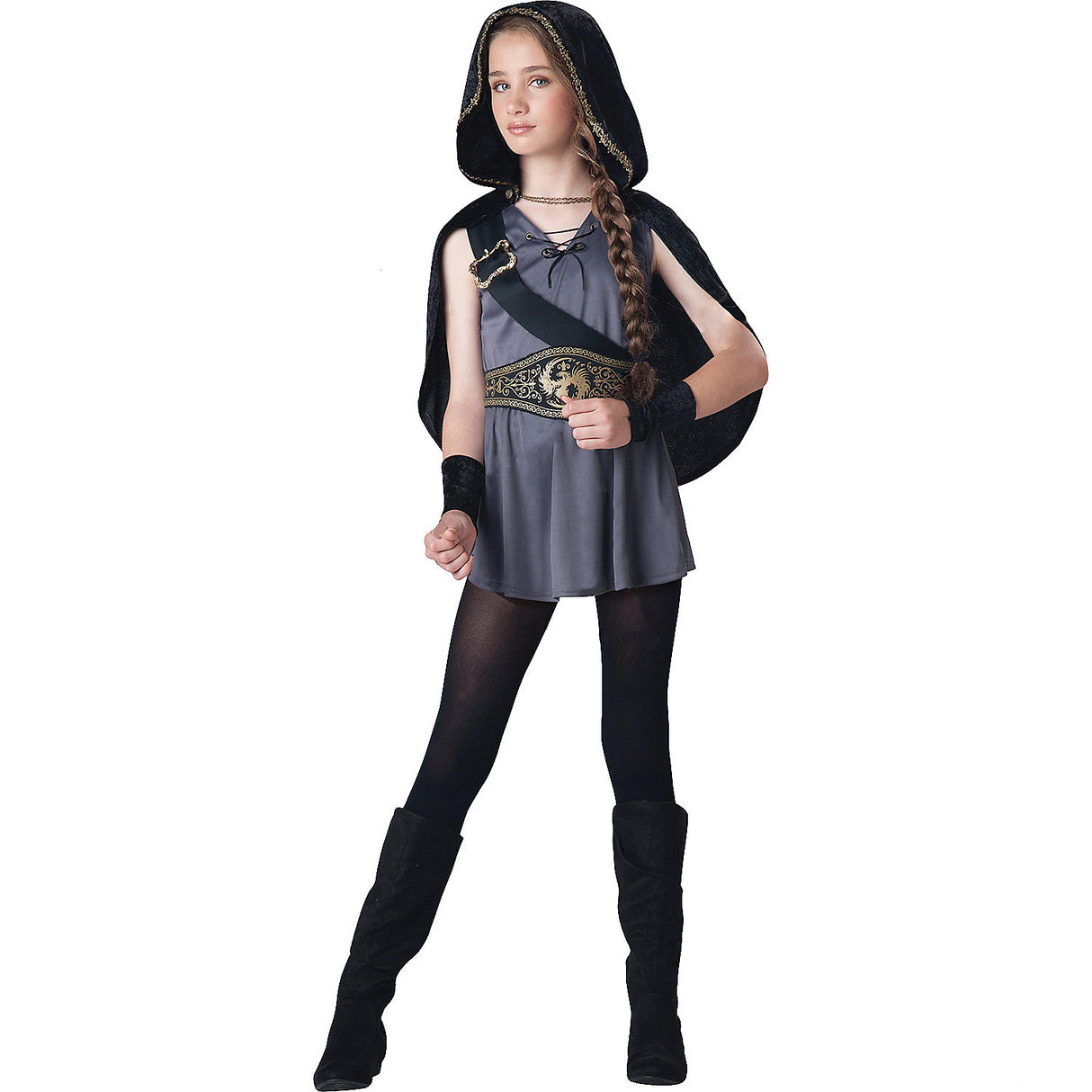 Stylish Girl's Huntress Costume for Halloween Parties and Creative Dress-Up Fun