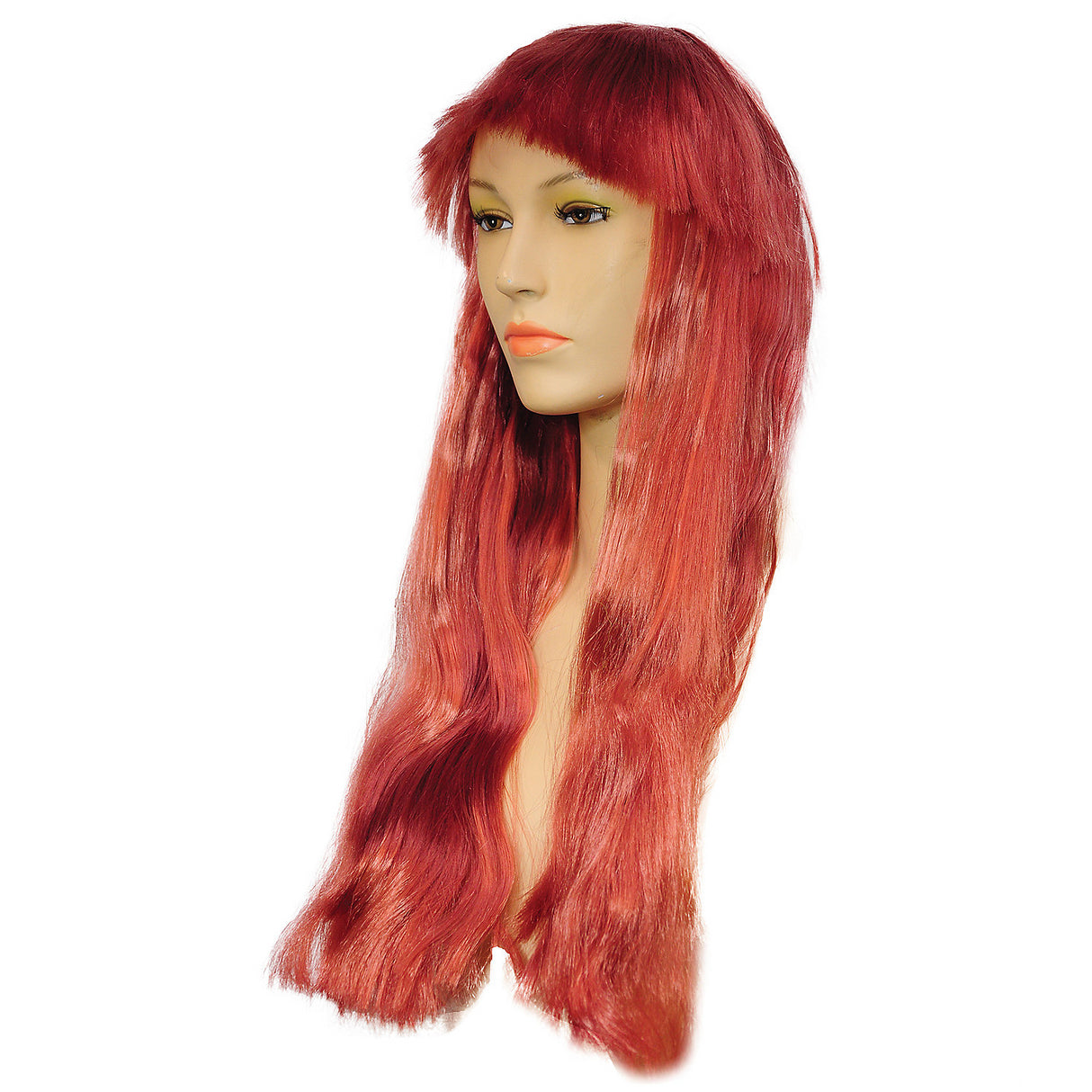 Inexpensive Cleo Long Auburn Wig for Themed Parties Halloween and Cosplay Events