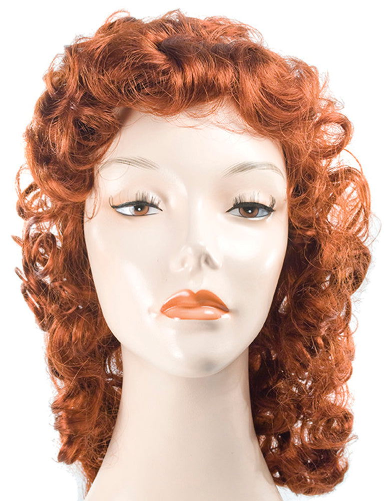 Affordable PEG DISCOUNT DARK AUBURN Wig for Historical Theme Cosplay and Costume Parties
