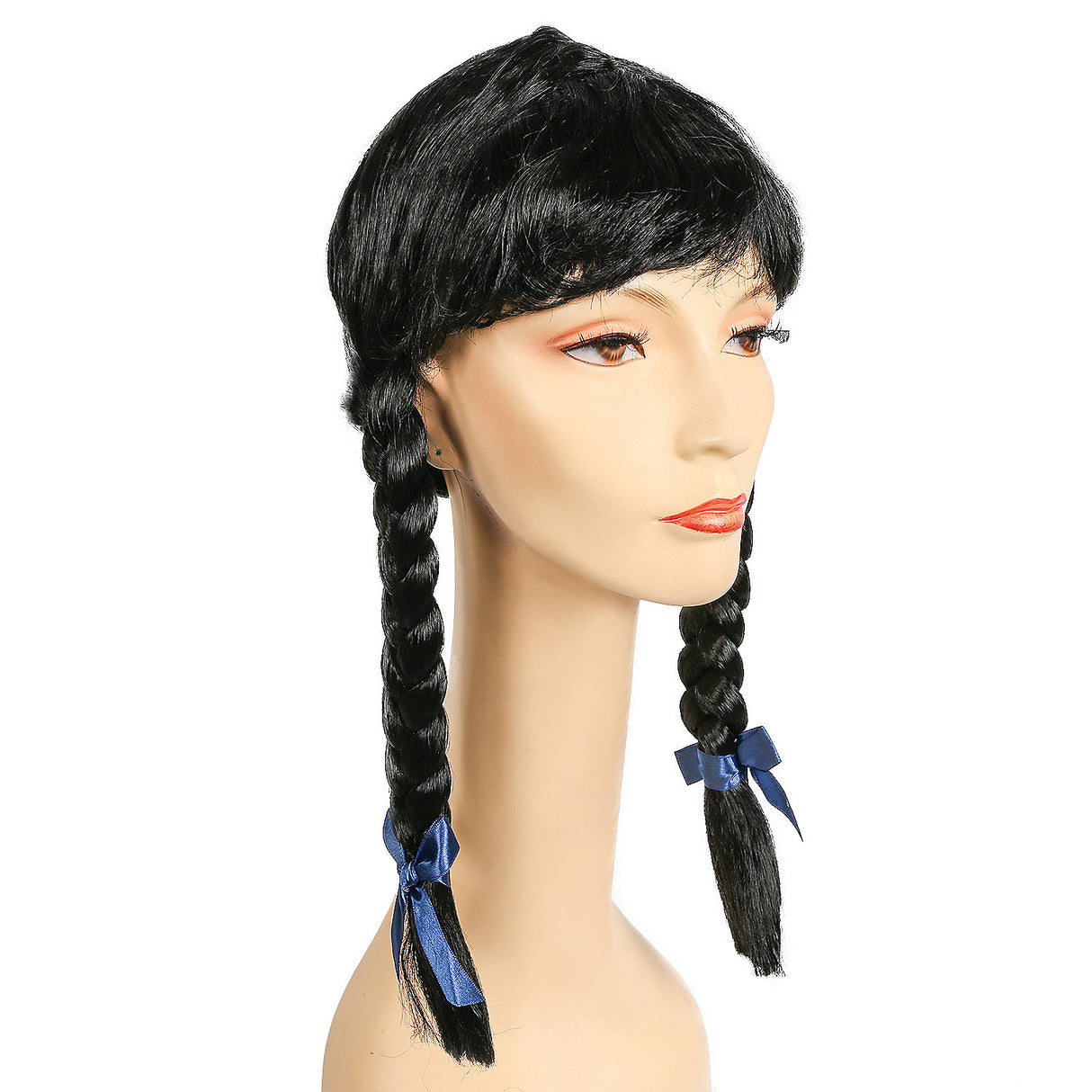 Stylish Braided Wig with Bangs for Country Girl Looks and Native American Styles