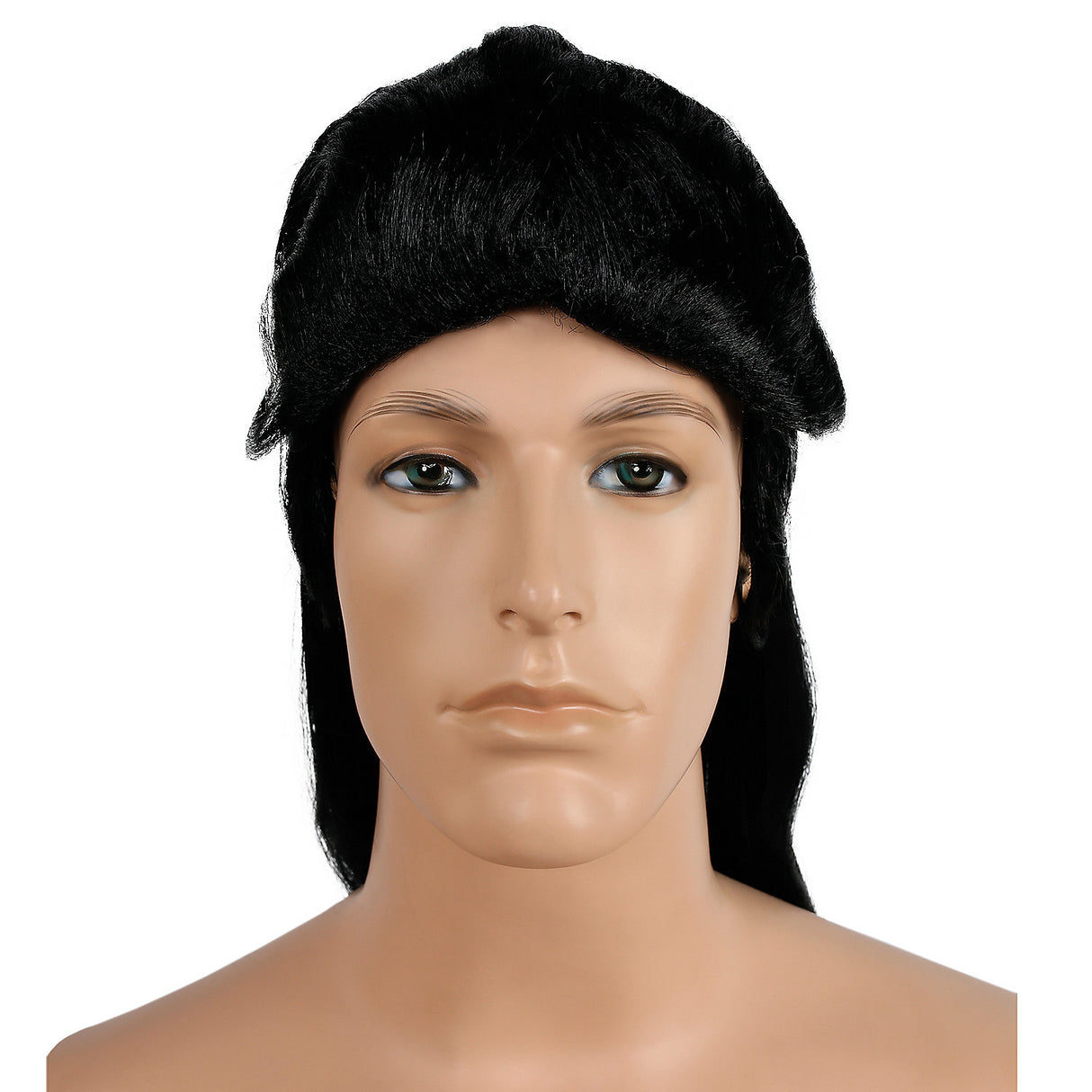 ELVI LONG MULLET BLACK for Halloween Parties Costume Events and Rock Star Themed Celebrations