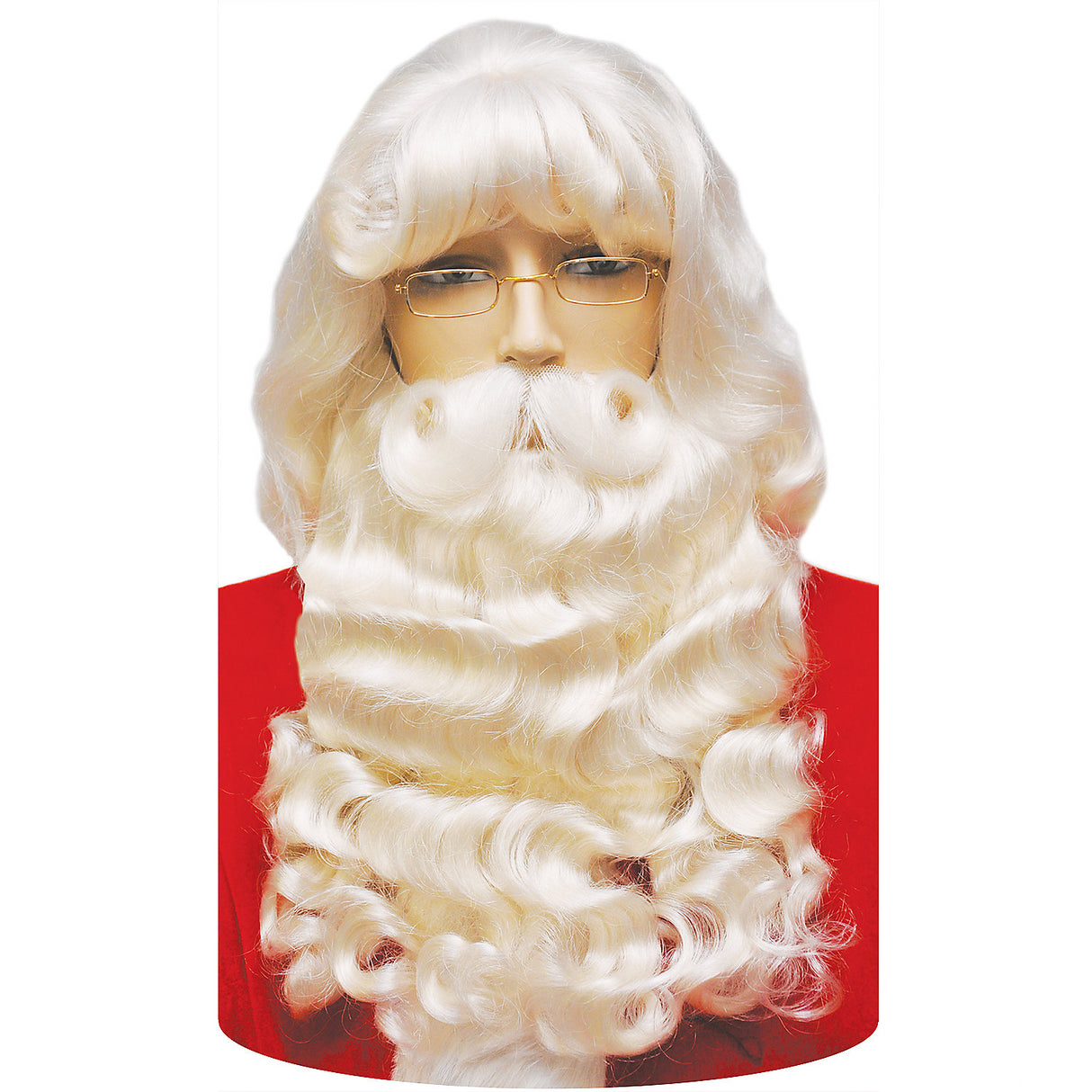 Supreme Santa Set with Wig and Mustache for Holiday Parties and Christmas Celebrations
