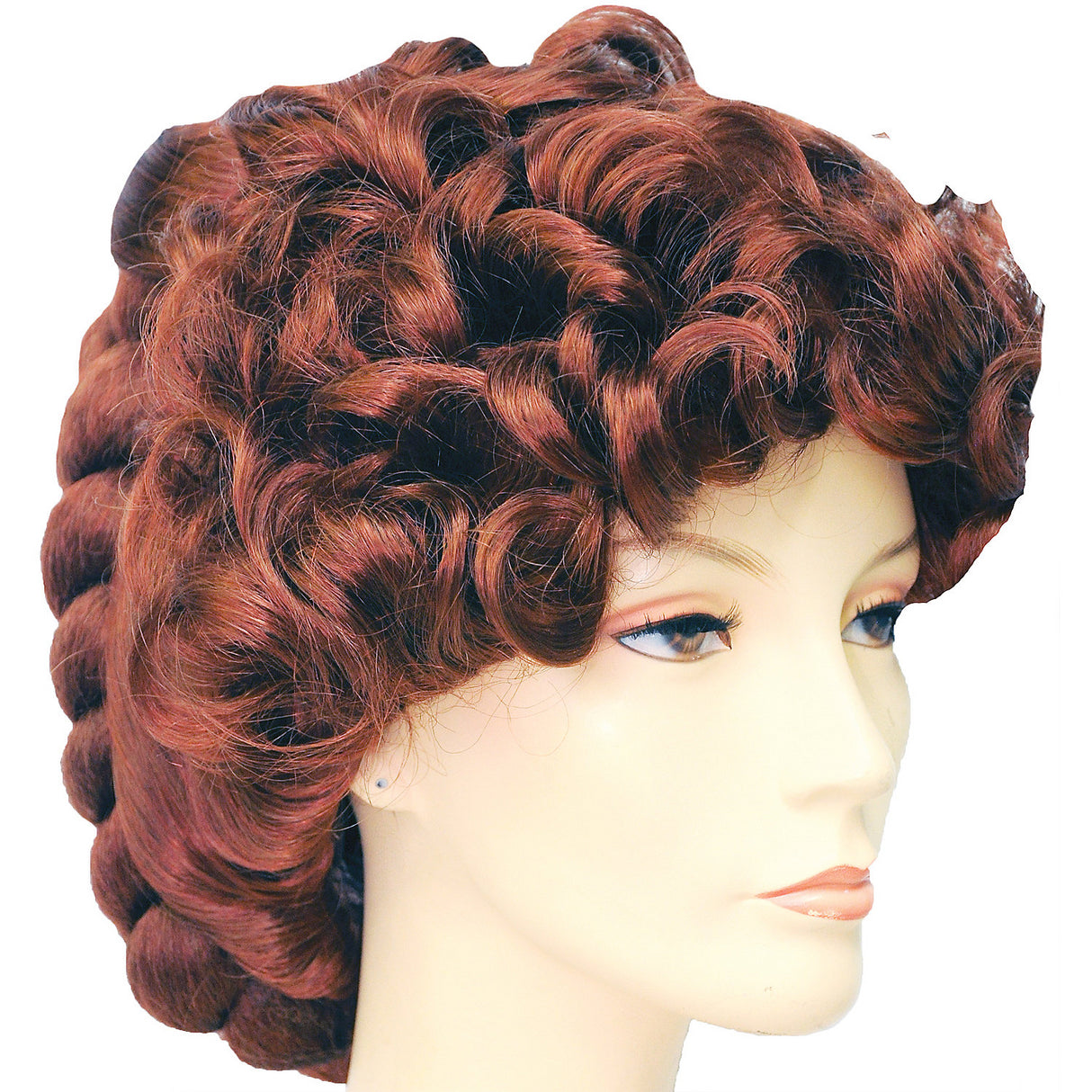 Victorian Style 1870 Auburn Wig for Historical Dress Up Themed Events and Costume Parties