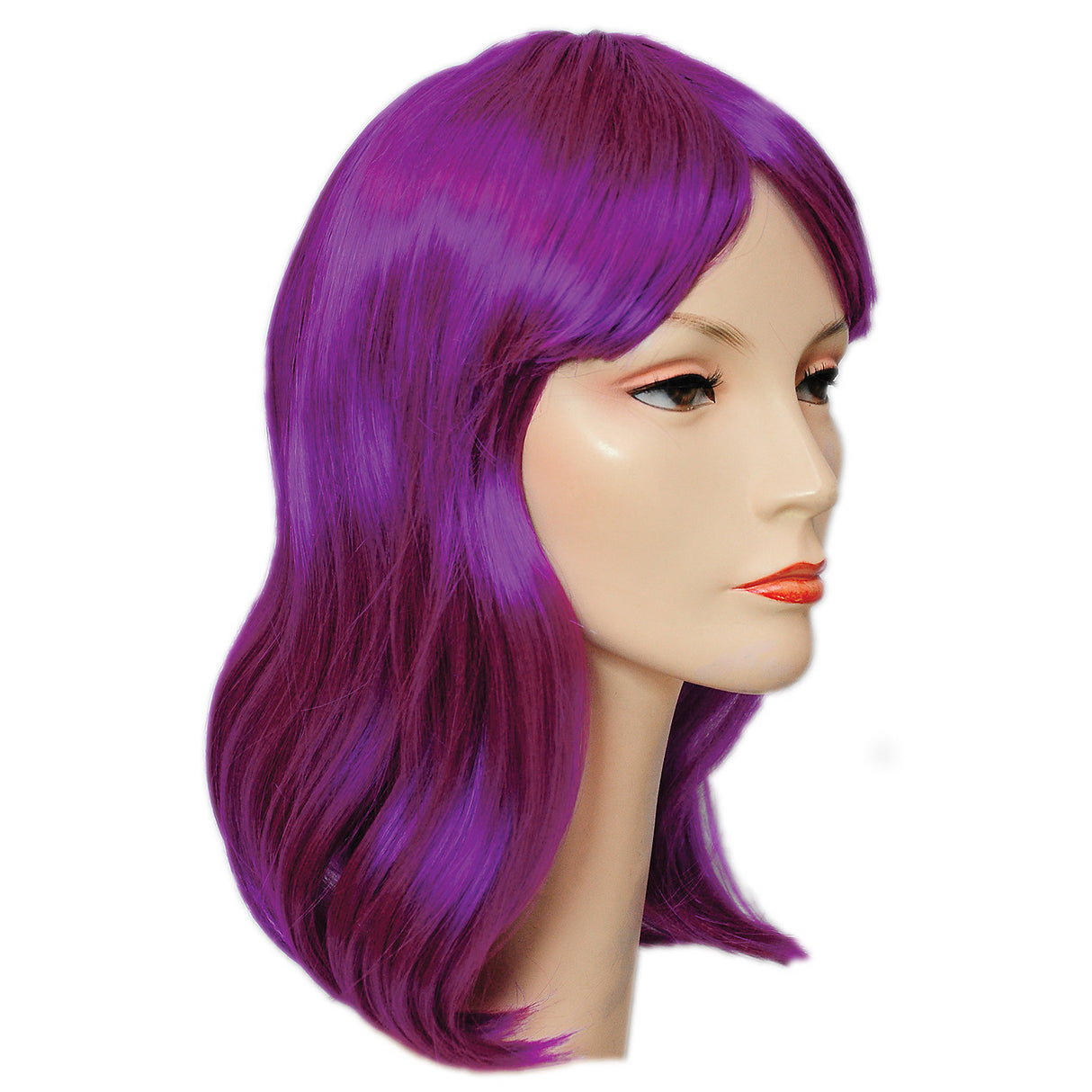 Stylish CLEO NEW ROUND DK PURPLE WIG for Halloween Dress Up Parties and Themed Events