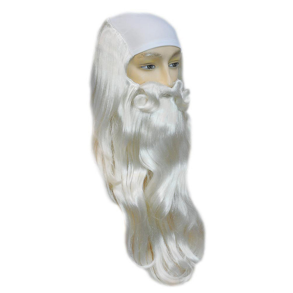 Authentic Father Time Merlin Bald White Wig for Halloween Costume and Theatrical Performance