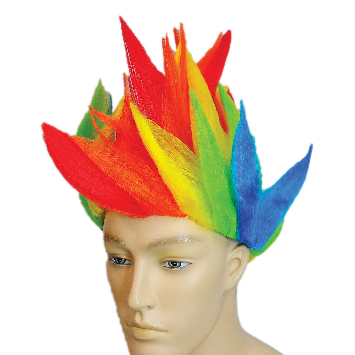 Vibrant Clown Spike Rainbow Wig for Costume Parties Festivals and Fun Events