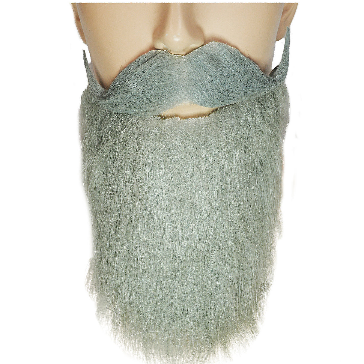 Premium Goatee Mustache Full Grey for Biker Costumes Rock Band Events and 1980's Themes