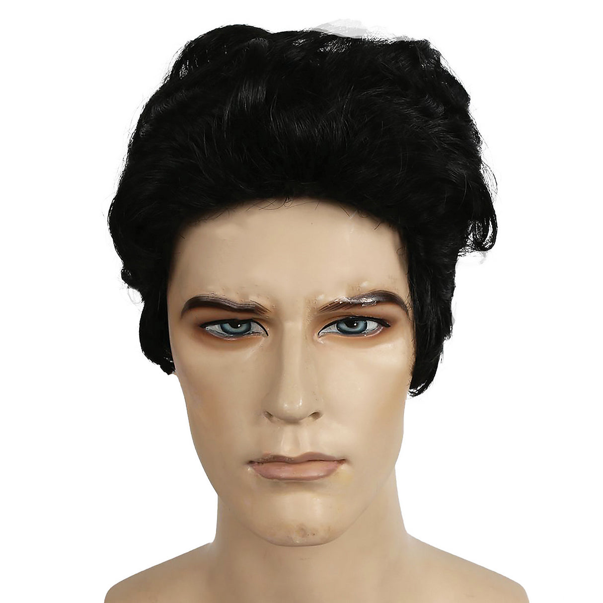 Authentic 1920s and 1930s Combed-Back Style Black Wig for Historical Costume Events and Themed Parties