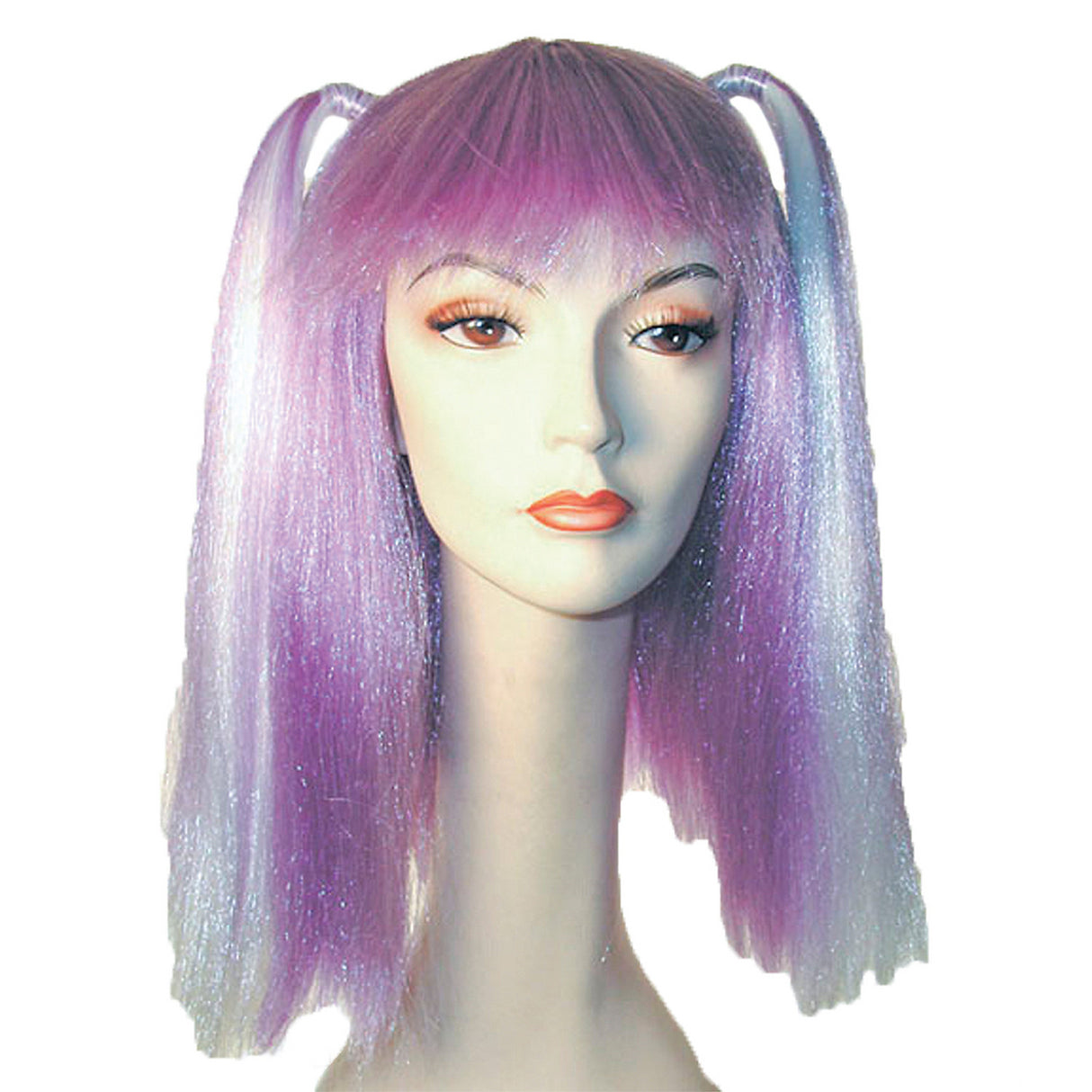 Unique Lil Cim Pink Purple Wig for Retro Theme Parties and Creative Costumes