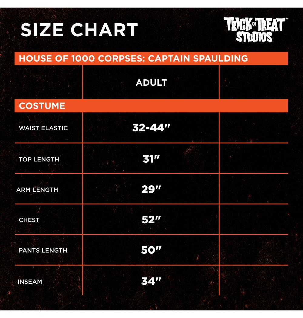 Menacing Captain Spaulding Adult Costume for Halloween Parties and Scary Themed Events