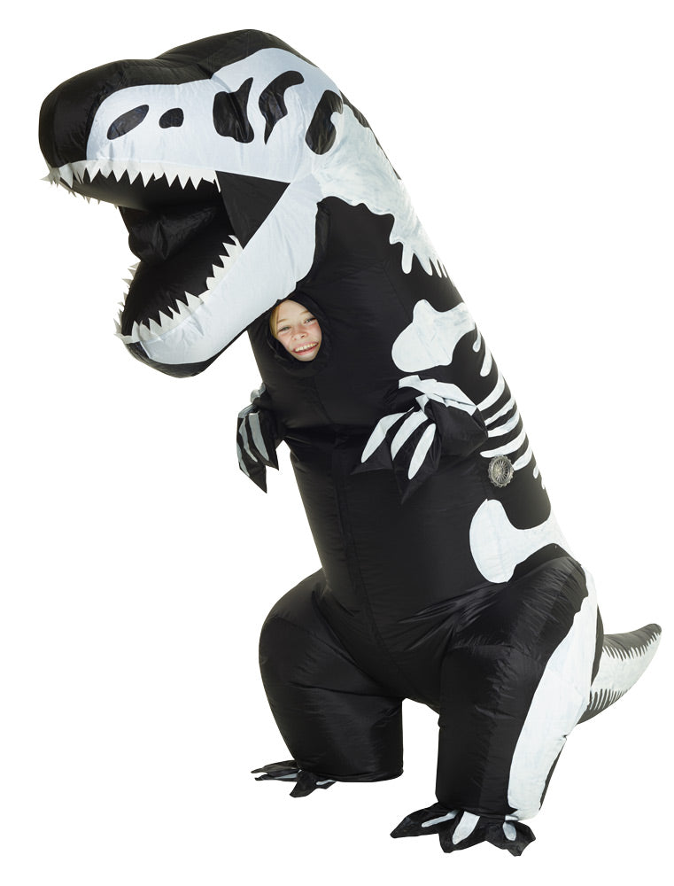 Fun Skeleton T-Rex Inflatable Child Costume for Halloween Parties and Costume Events