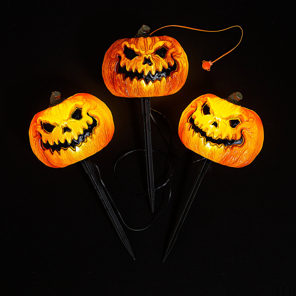 Outdoor Evil Jack Pathway Markers for Halloween Decorations Themes and Spooky Events