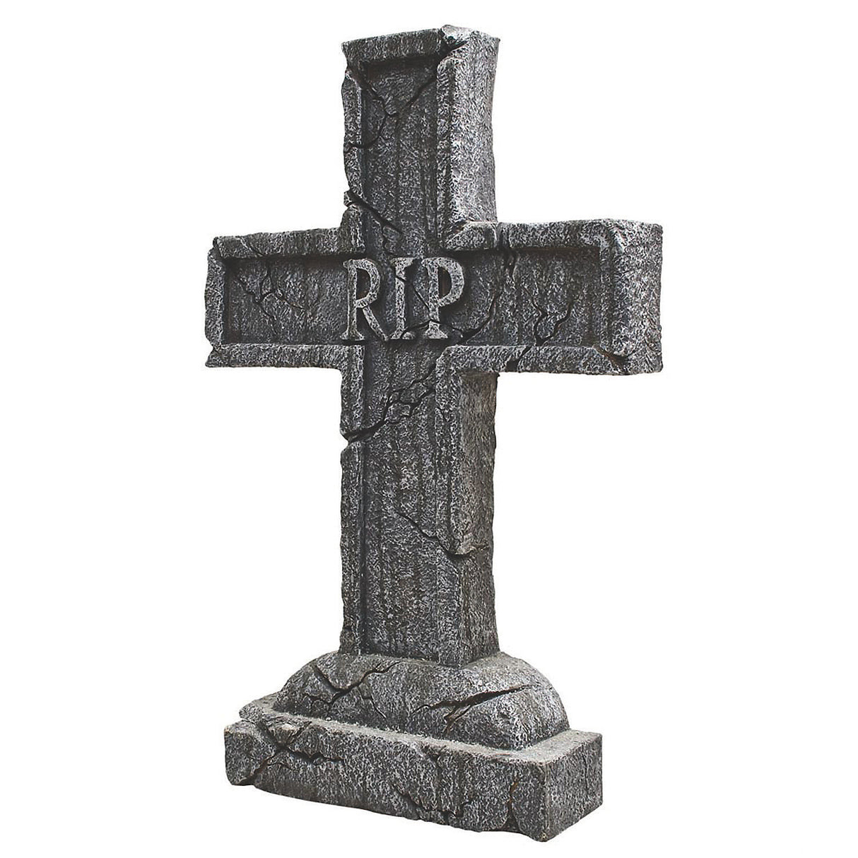 Realistic RIP Cross Tombstone Halloween Decoration for Spooky Graveyard Scenes and Outdoor Parties