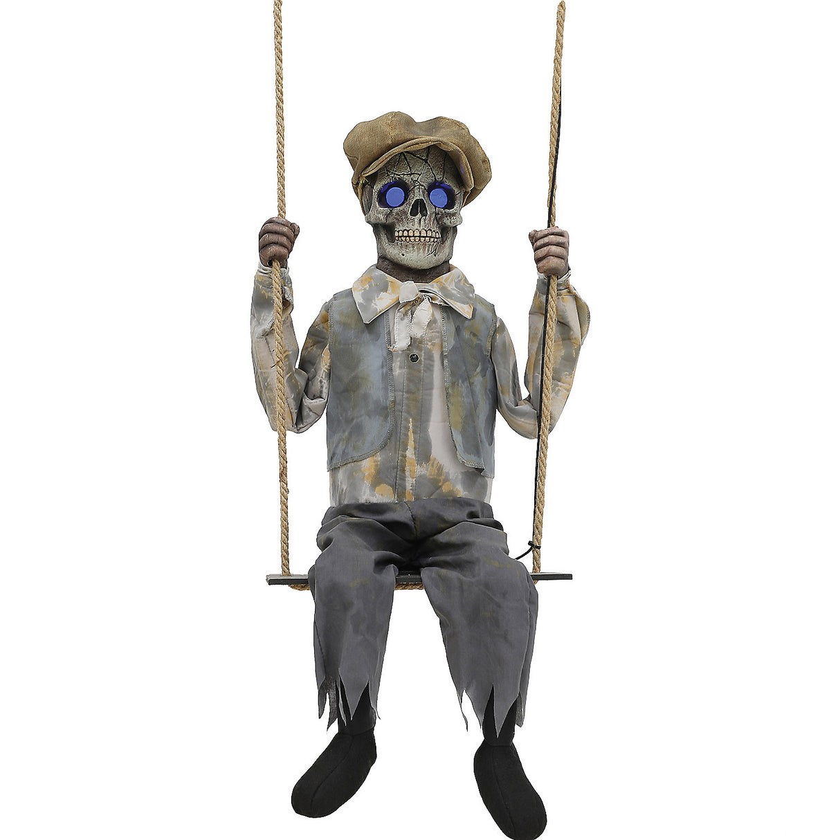 Creepy Swinging Skeletal Boy Prop for Halloween Decor Haunted Houses and Spooky Parties