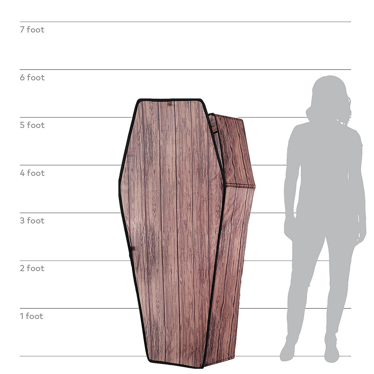 Coffin With Lid Wooden Brown