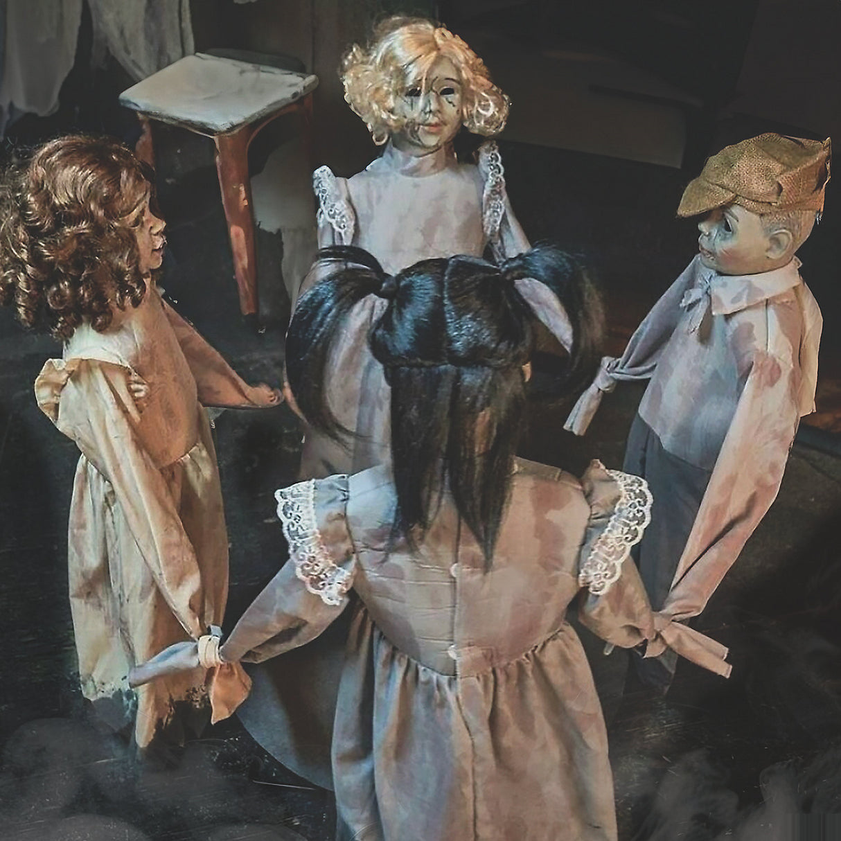 Animated RING AROUND THE ROSIE Prop for Halloween Parties and Scary Decorations