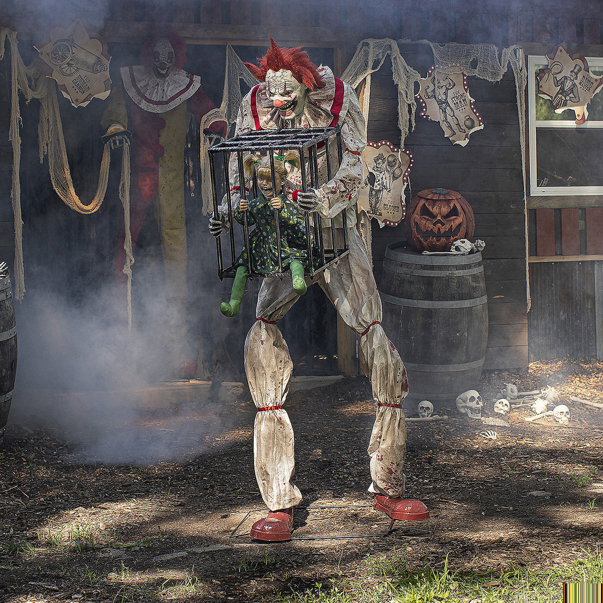 Cagey the Clown Animated Decoration for Halloween Parties Fun Frights and Spooky Events