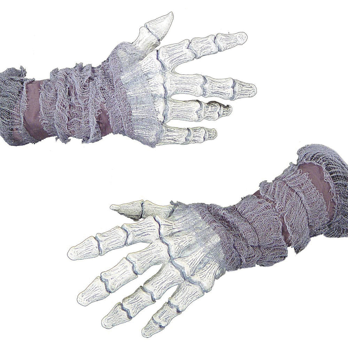 Ghastly Bone Hands with Gauze for Spooky Halloween Costumes and Dramatic Outfit Accents