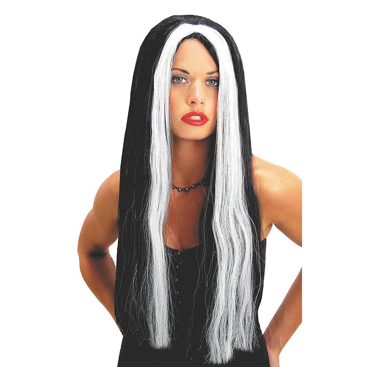 Classic Black and White Wig for Halloween Costumes Parties and Creative Style Transformations
