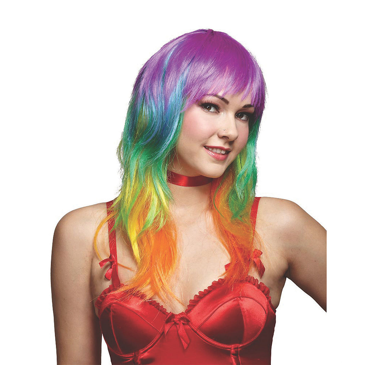 Colorful Rainbow Wig for Costume Parties Halloween Events and Creative Fashion Statements
