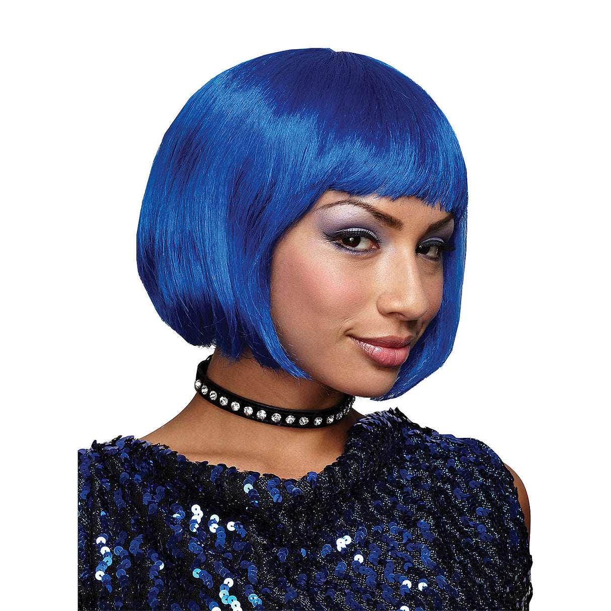 Royal Blue Bob Wig for Disco Parties Flapper Events and Costume Themed Celebrations
