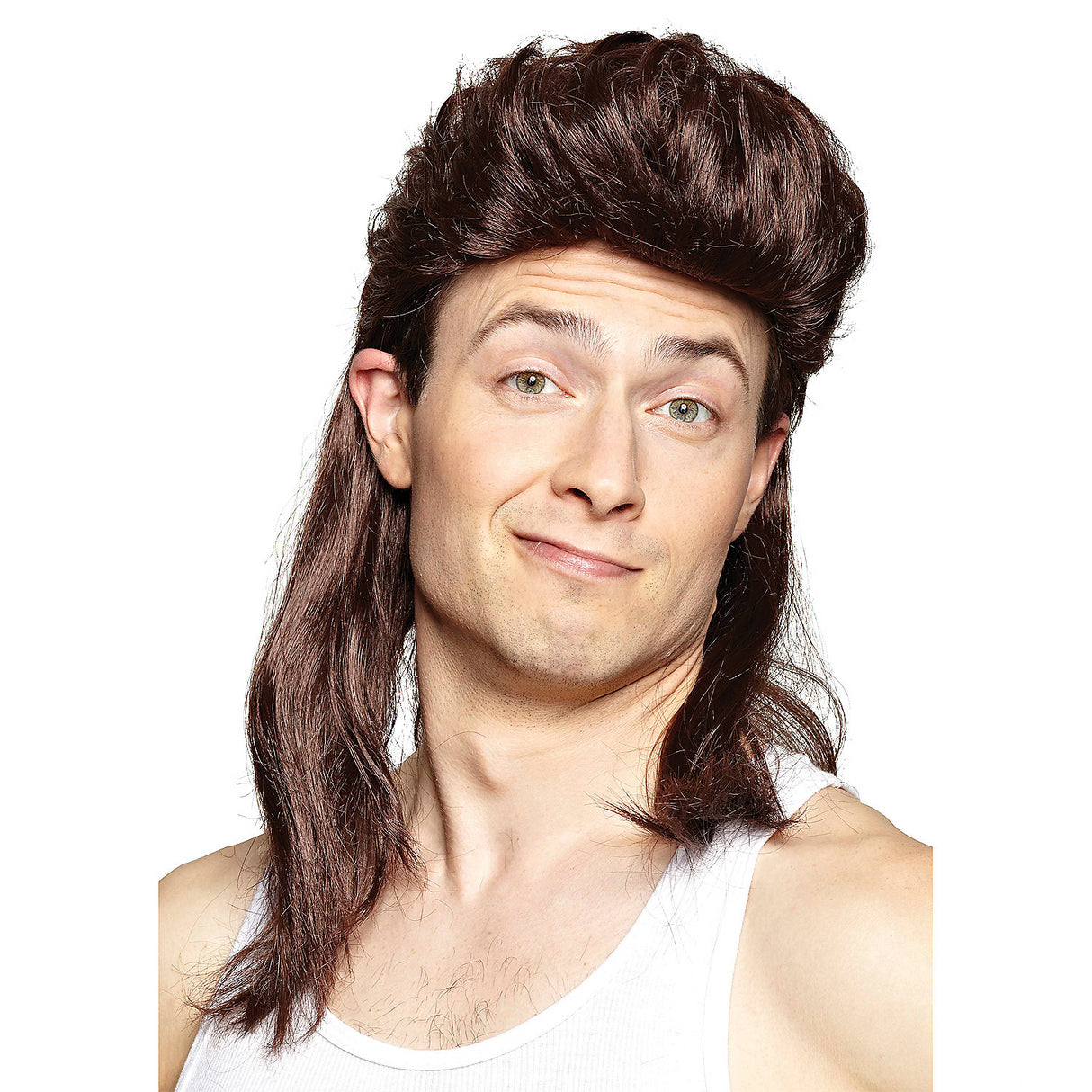 Brown Mullet Wig for Costume Parties Halloween Events and Themed Celebrations