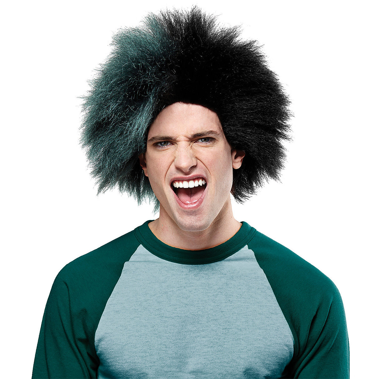Stylish Green And Black Sports Wig for Game Day Parties and Team Support Events