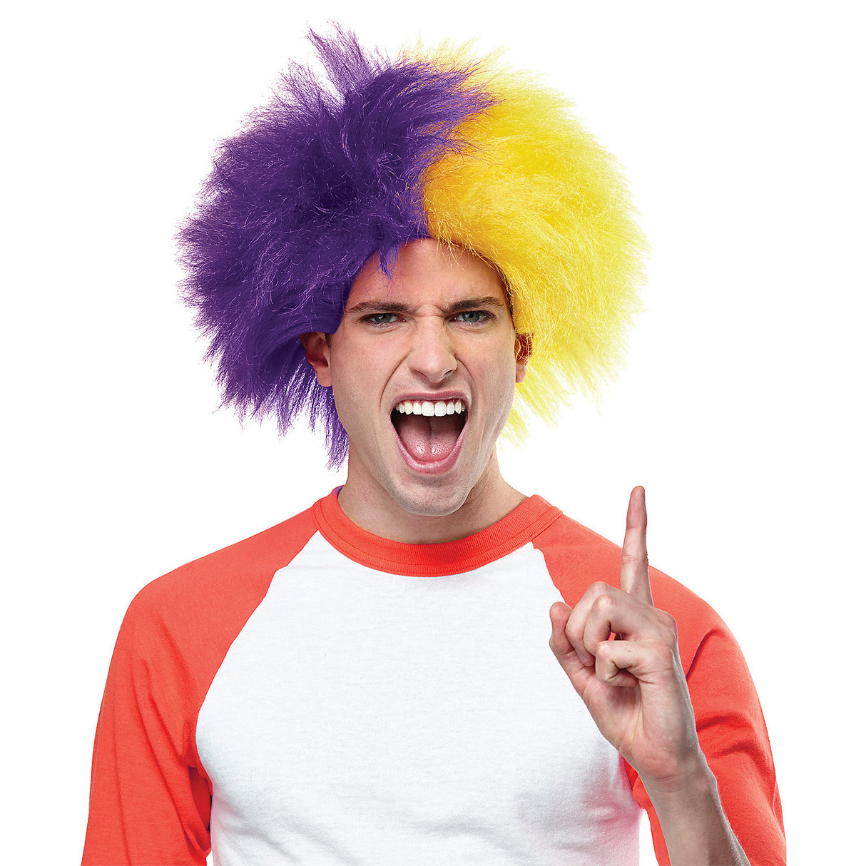 Support Your Team with Premium Purple And Gold Sports Wig for Game Day Celebrations and Costume Events