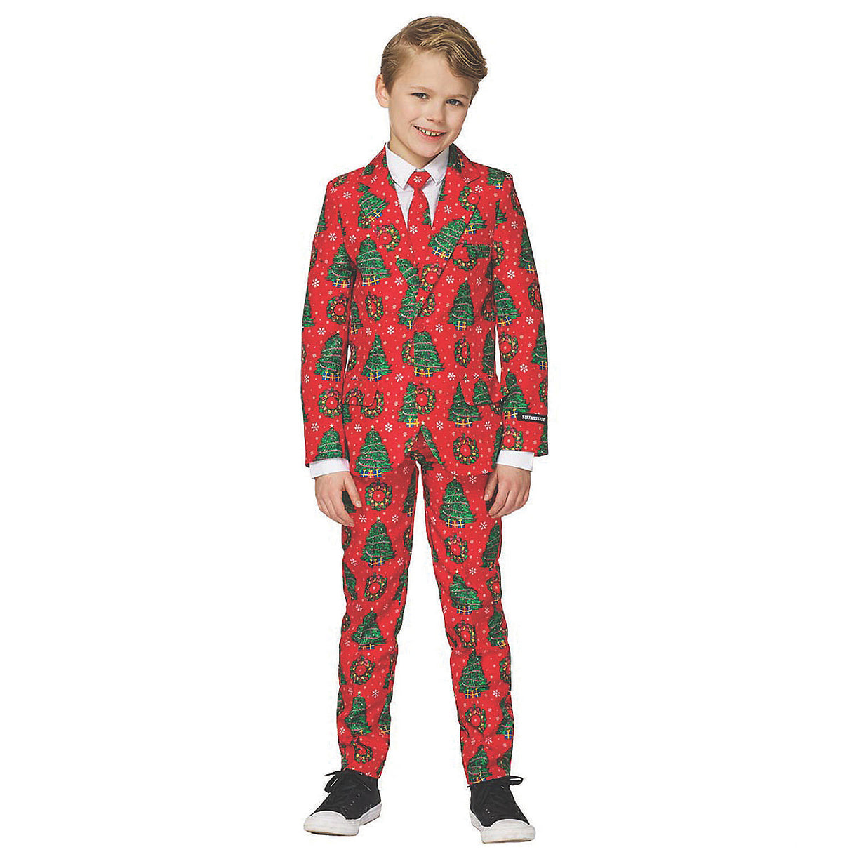 Festive Christmas Red Suit for Kids Perfect for Holiday Parties and Halloween Celebrations