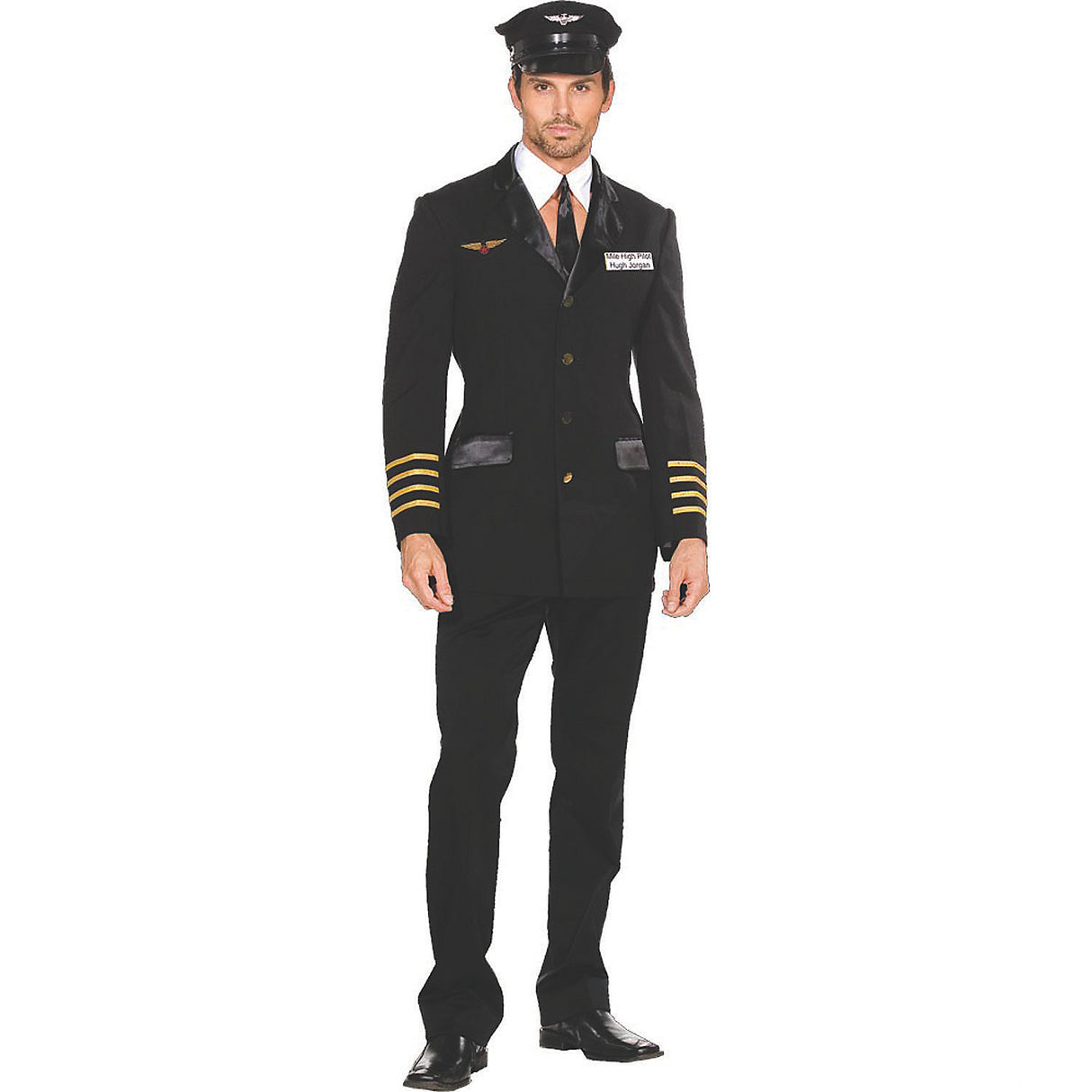 Hugh Jorgan Men's Pilot Costume for Funny Halloween Parties and Costume Events
