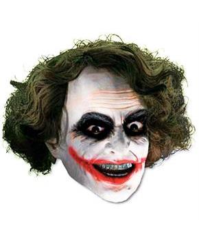 Joker 3/4 Vinyl Mask with Hair Costume Accessory – Adult Halloween Mask