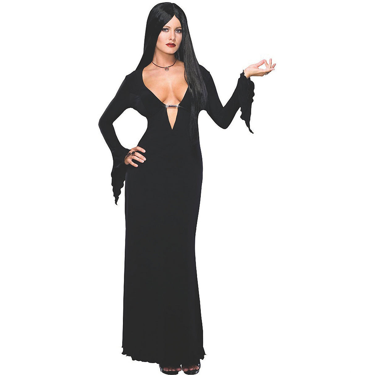 Elegant Women's Morticia Costume for Halloween Parties and Themed Events