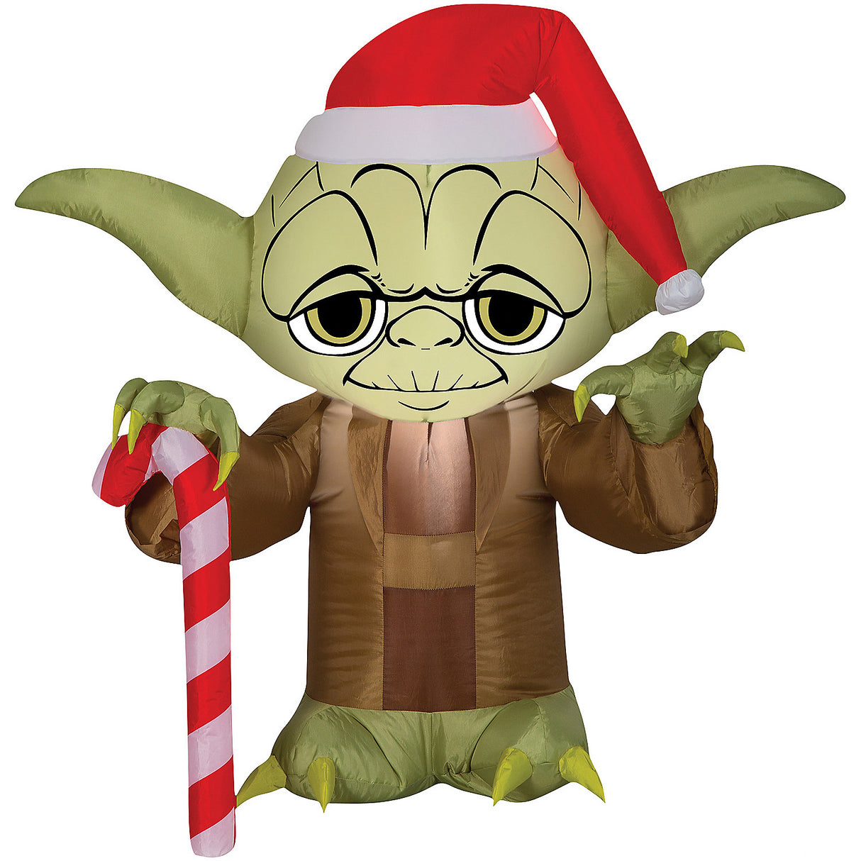 Inflatable Yoda with Santa Hat for Holiday Decorations and Star Wars Theme Parties