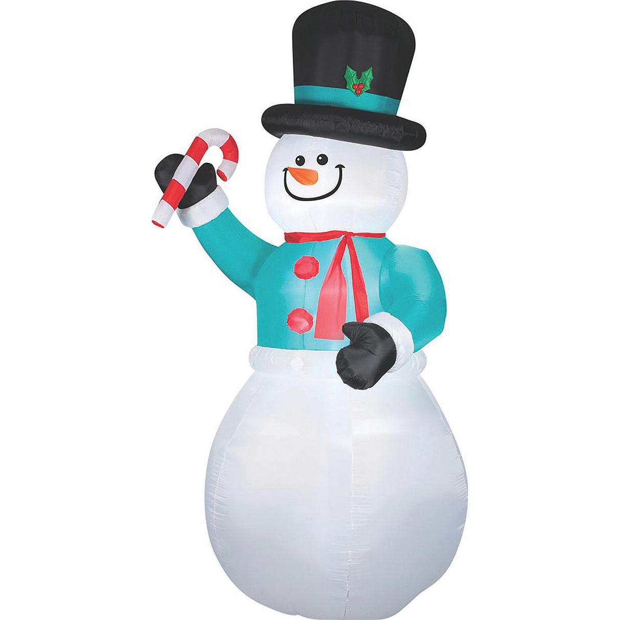 Inflatable Airblown Snowman with Candy Cane for Christmas Holiday Outdoor Décor