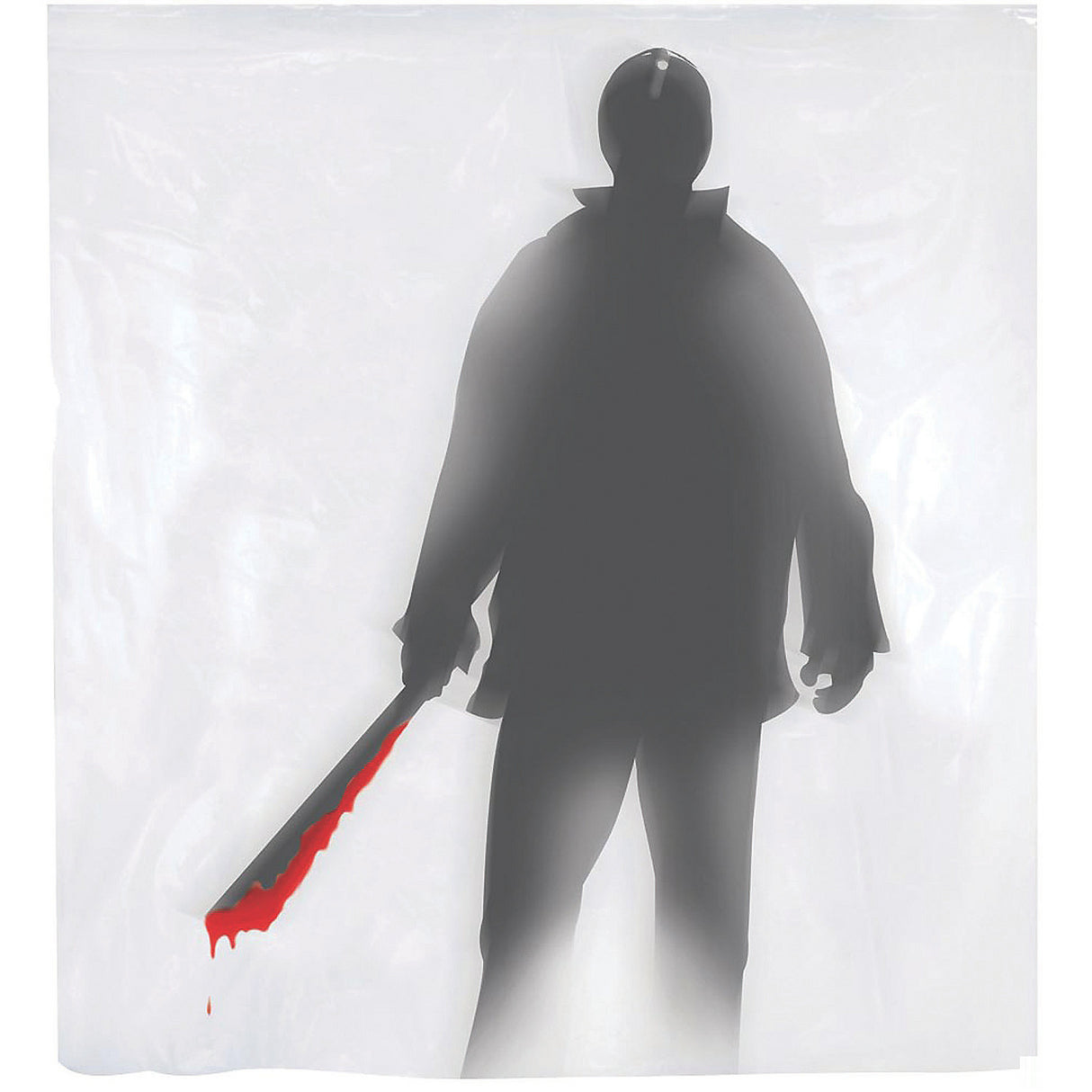 Machete Killer Shower Curtain for Halloween Haunted Houses and Spooky Bathroom Decor