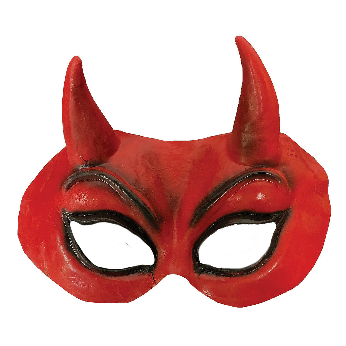 Authentic Devil Black Latex Half Mask for Halloween Dress Up Parties and Theatrical Performances