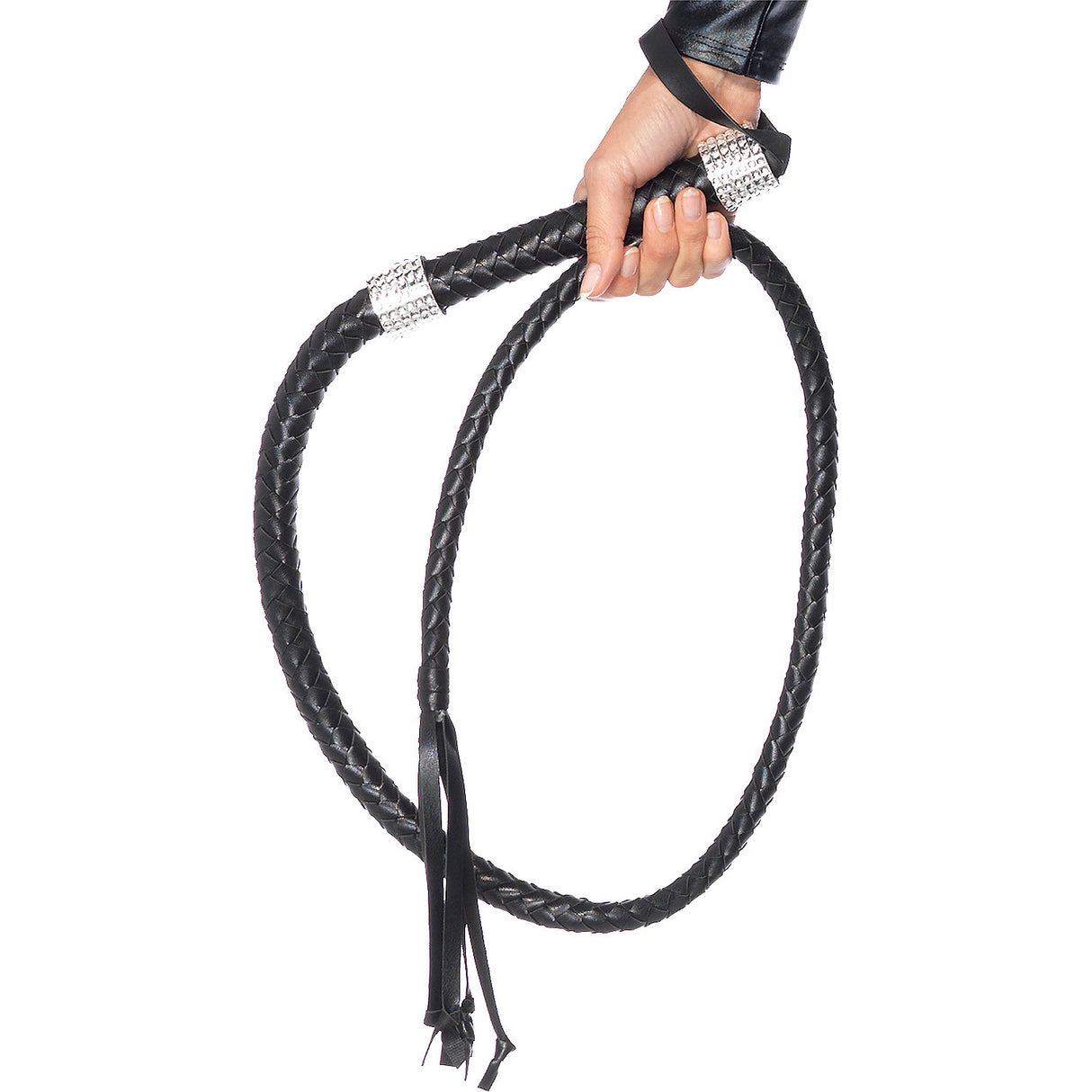 Black Rhinestone Whip for Costumes Parties and Themed Events
