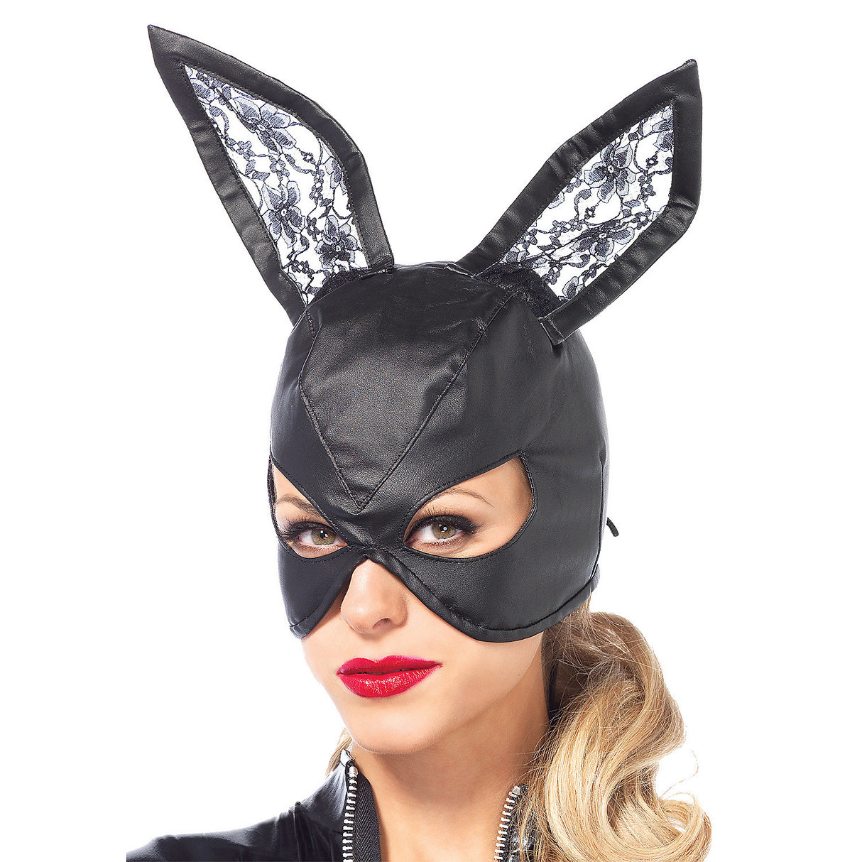 Edgy Leather Bunny Mask for Unique Costumes Parties and Fashion Events