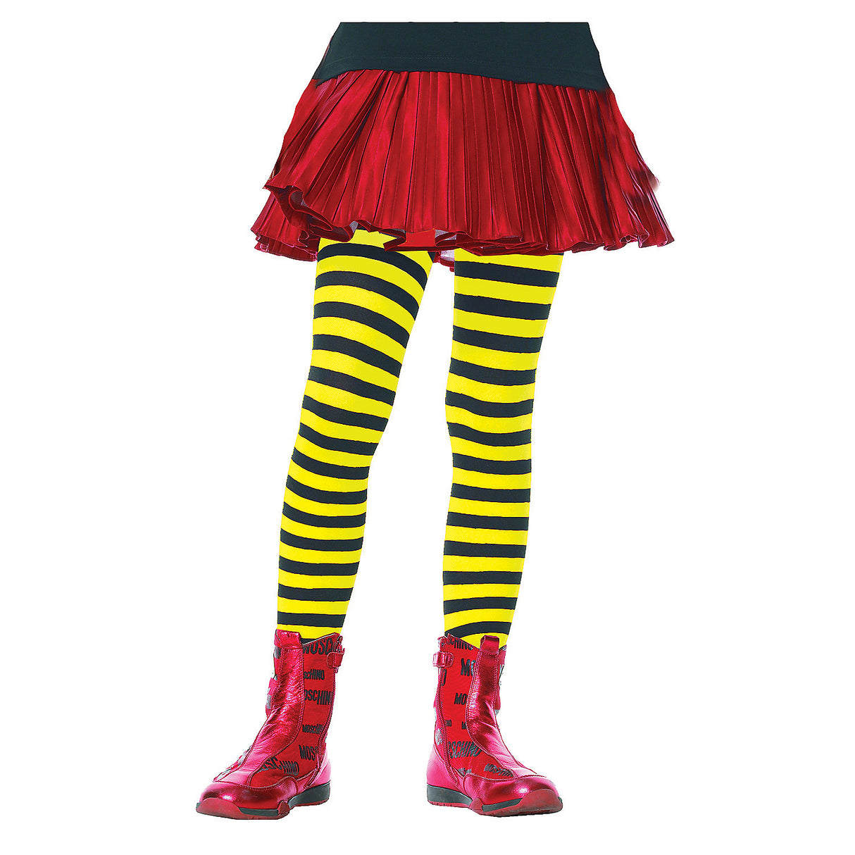 Child Black and Yellow Striped Tights for Disco Parties Halloween Events and Costume Dress Up