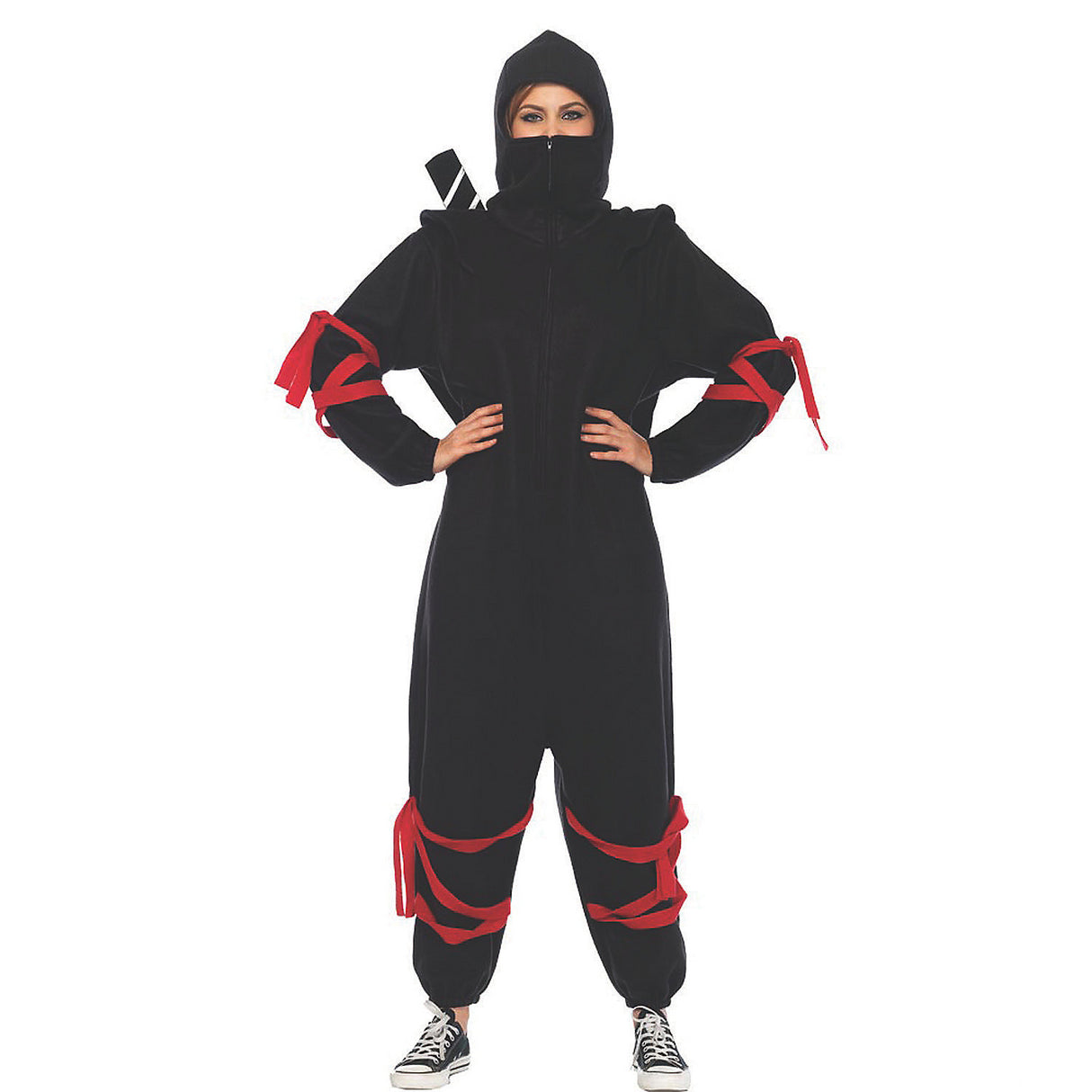 Comfortable Women's Ninja Kigarumi Funsie Costume for Halloween Parties and Fun Pajama Days