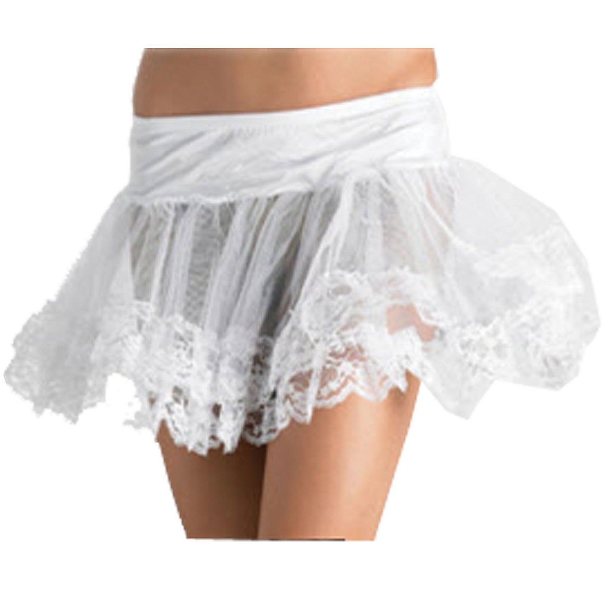 Classic White Lace Bottom Petticoat for Costume Parties and Themed Dress Up Events